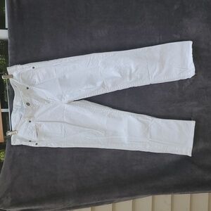 Seven7 Women's White Straight Leg Jeans